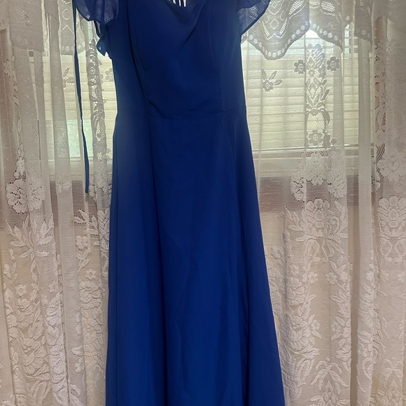 Elegant Bridesmaid Dresses for Women A Line Short Sleeves Square Neck - Picture 5 of 5